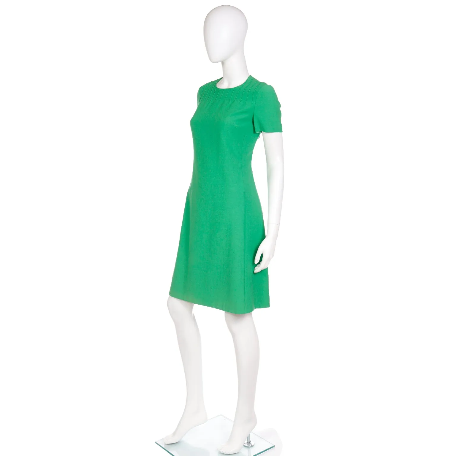 1960s Vintage Guido Ruggeri Green Short Sleeve Day Dress