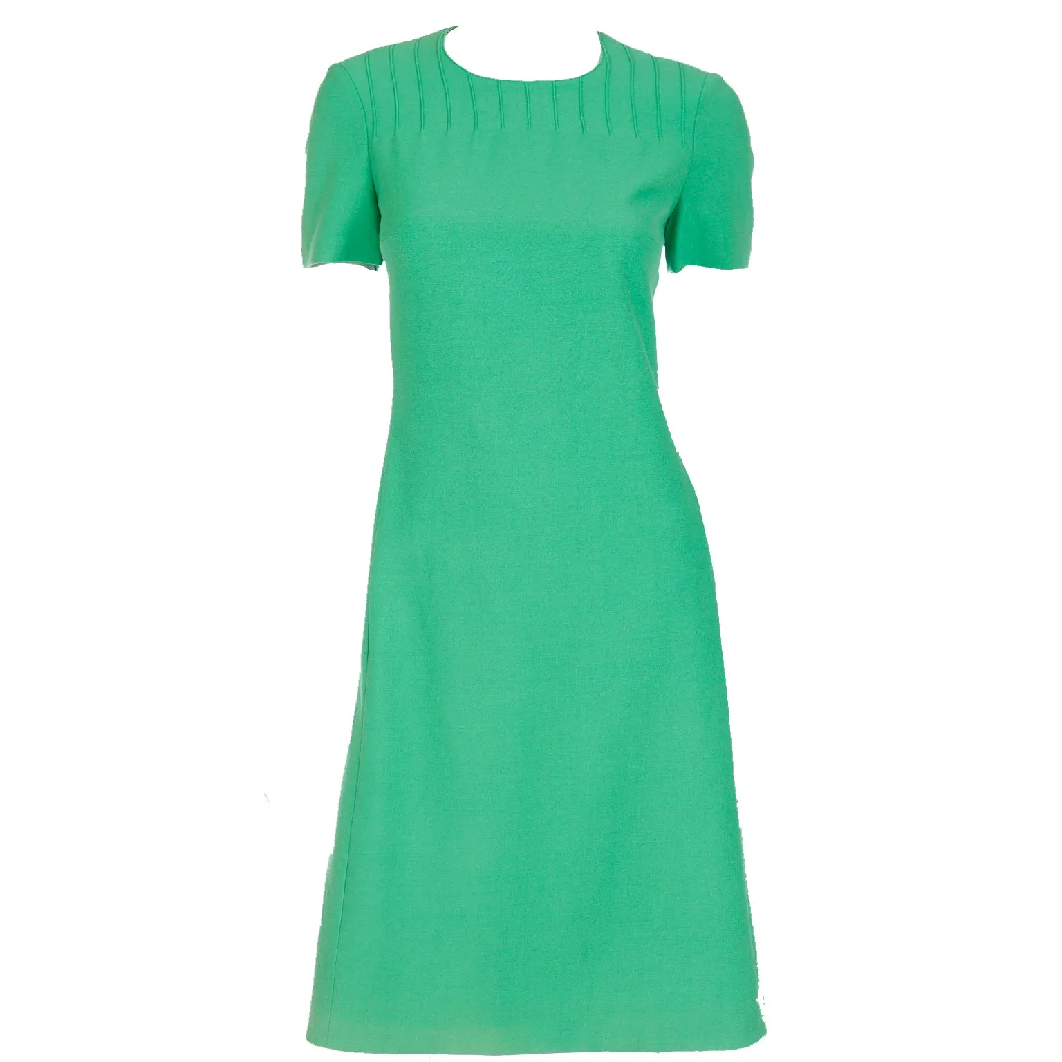 1960s Vintage Guido Ruggeri Green Short Sleeve Day Dress