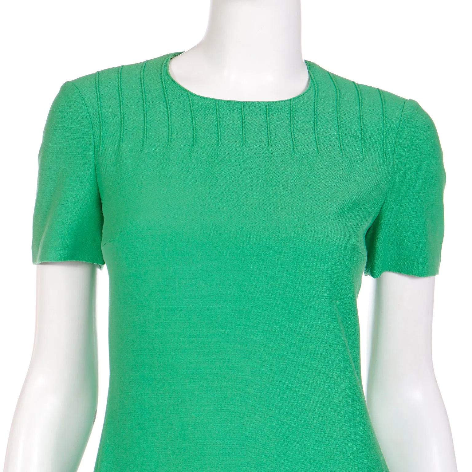 1960s Vintage Guido Ruggeri Green Short Sleeve Day Dress