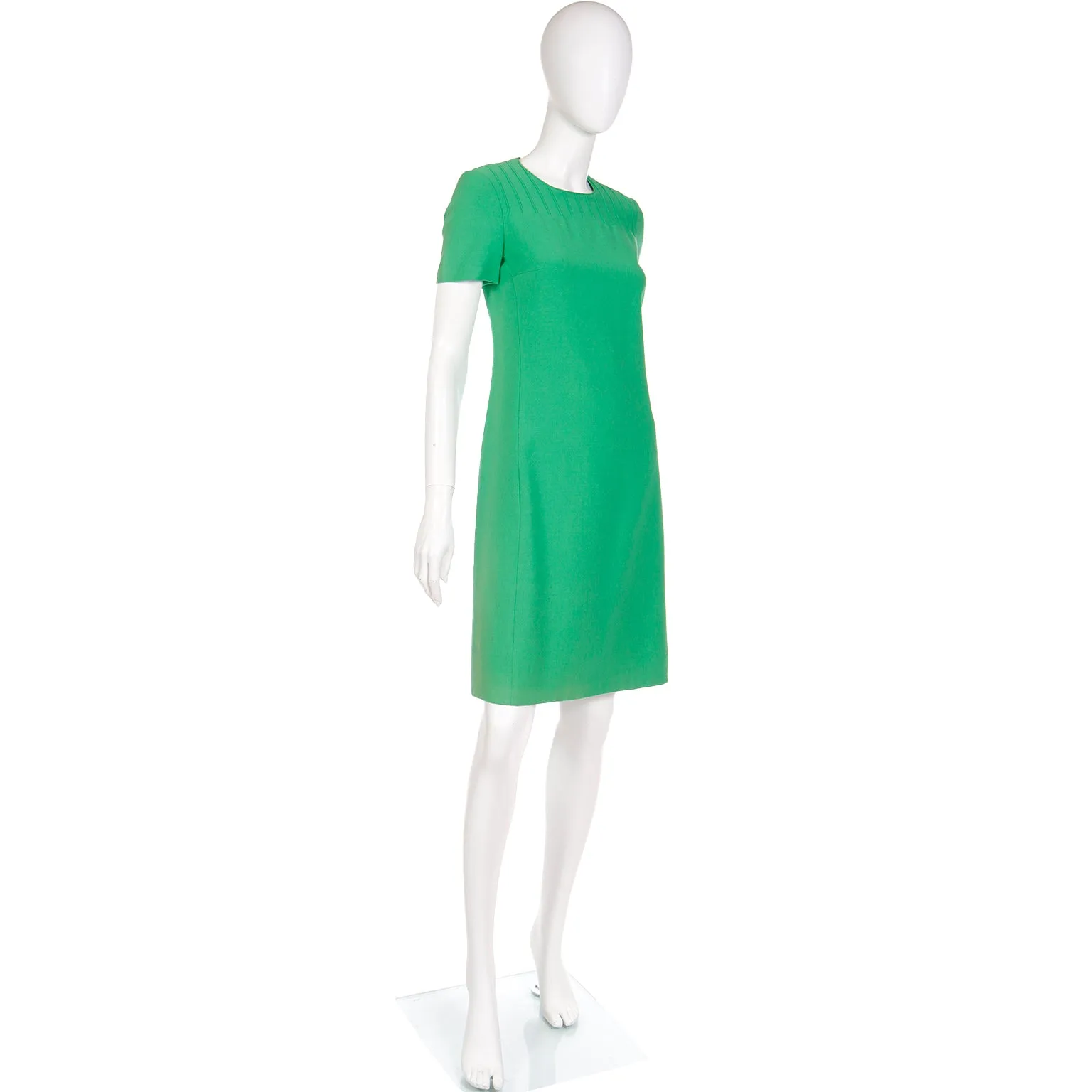 1960s Vintage Guido Ruggeri Green Short Sleeve Day Dress