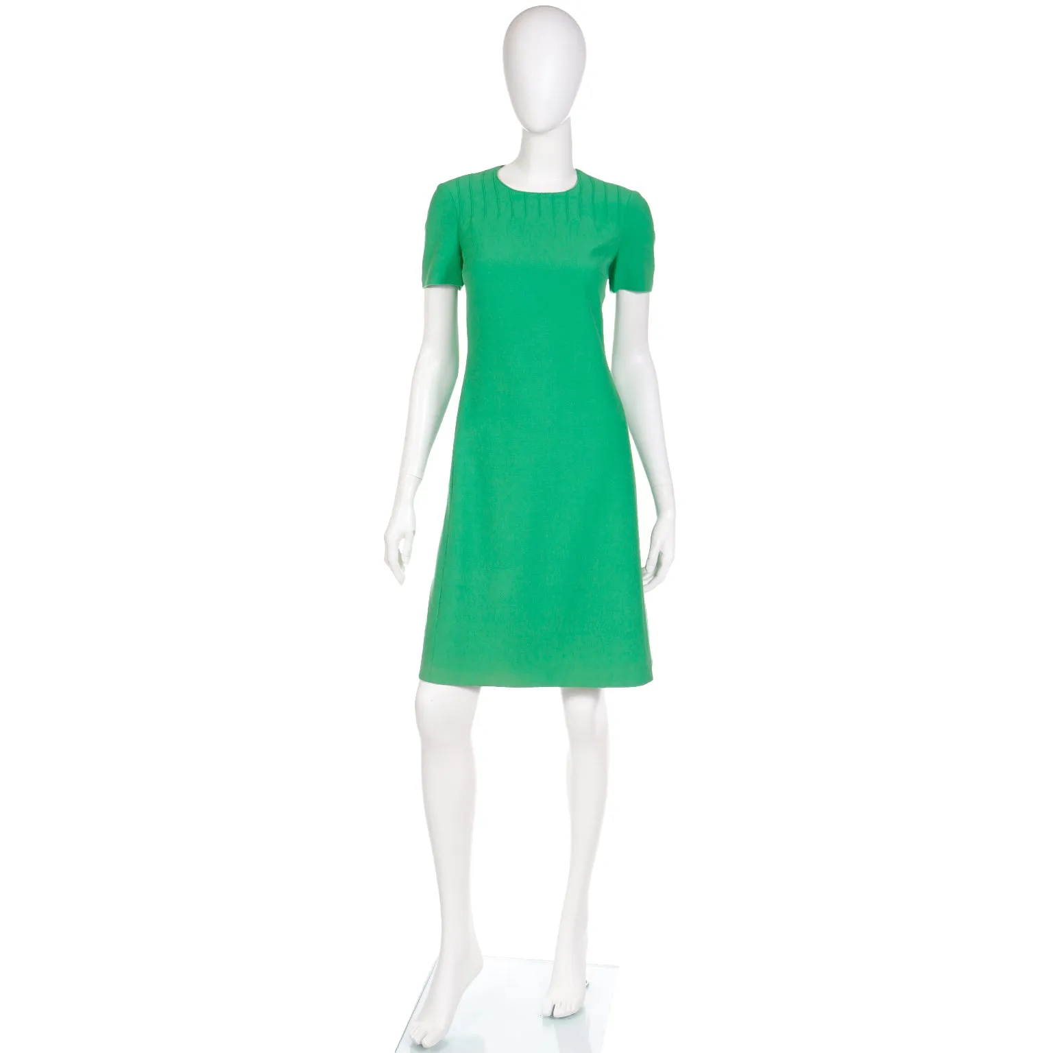 1960s Vintage Guido Ruggeri Green Short Sleeve Day Dress