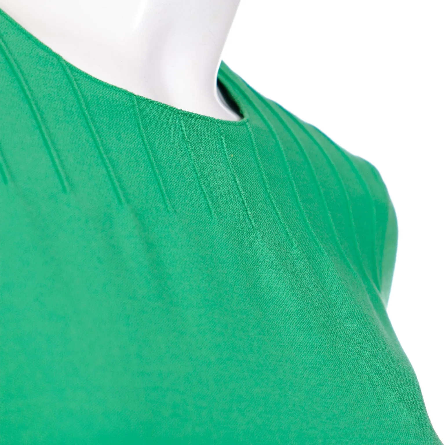 1960s Vintage Guido Ruggeri Green Short Sleeve Day Dress