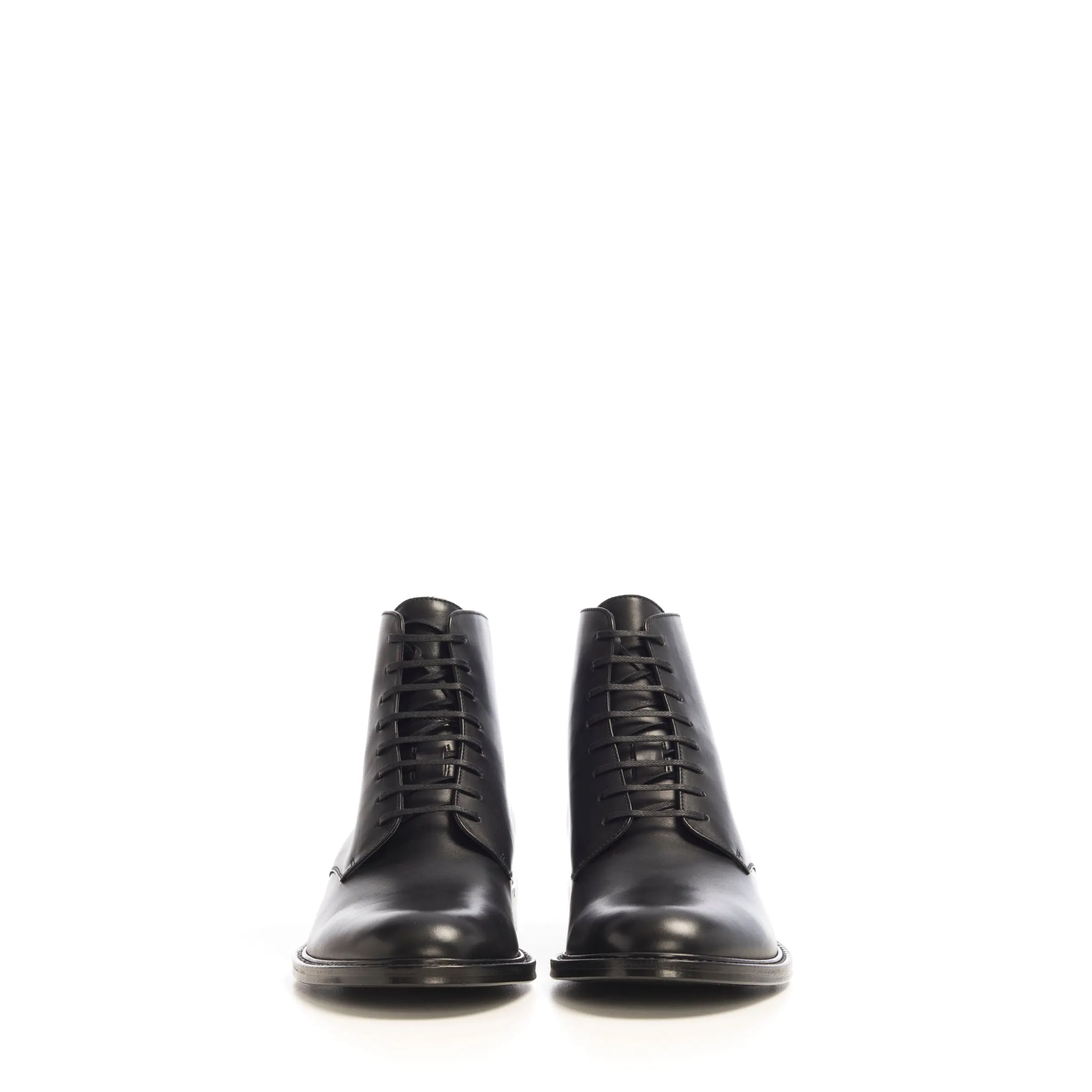 Army Laced Boots In Smooth Leather