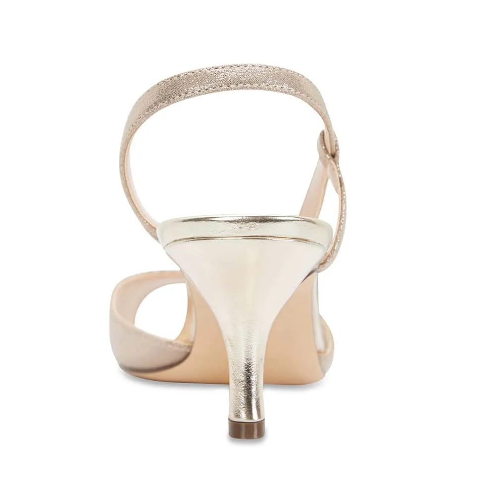 Cabell Heel in Taupe Satin