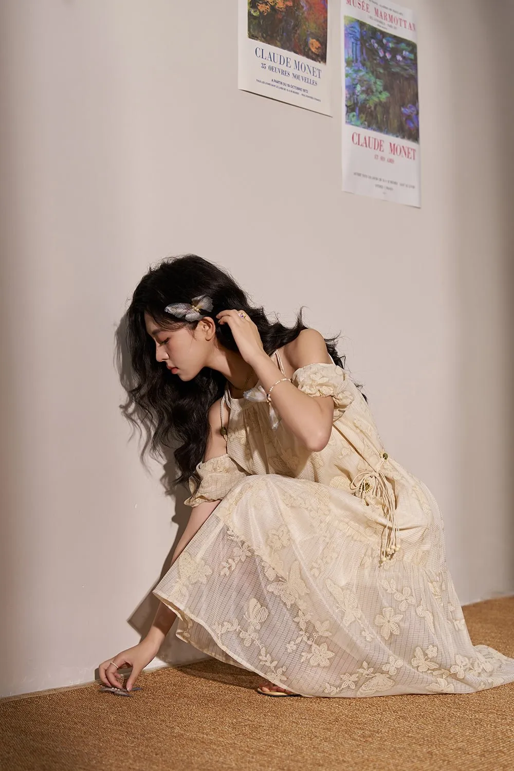 Off the Shoulder Floral Maxi Dress for Women