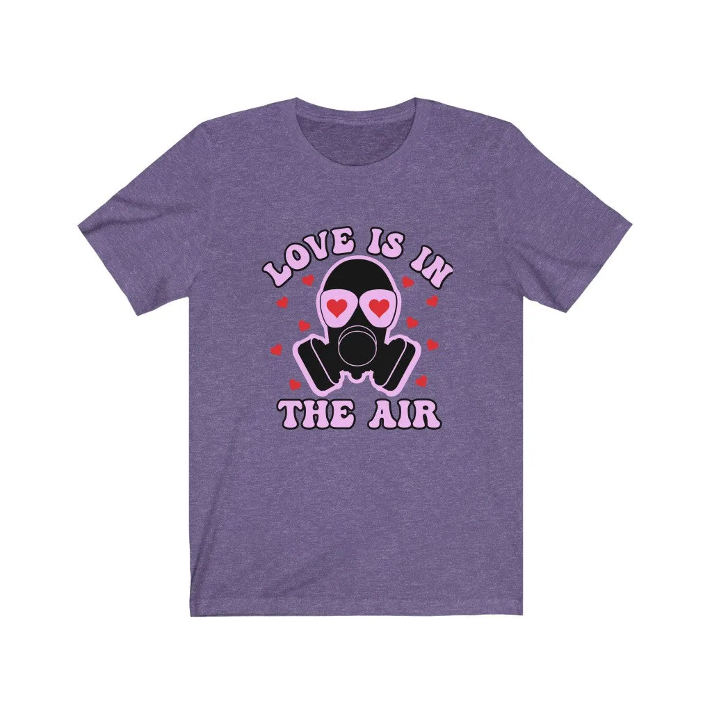 "Love is in the Air" Pink And Red Hearts Gas Mask Tee - Unisex Shirt