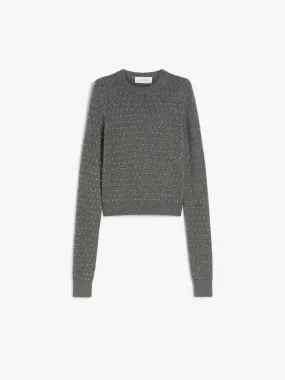 SIERRA - STUDDED CASHMERE BLEND CREW-NECK SWEATER