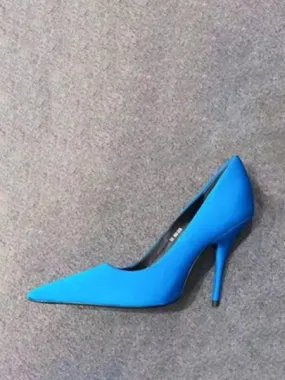 Women's High Heels Satin Purple Pointed Toe Stiletto Heel Pumps
