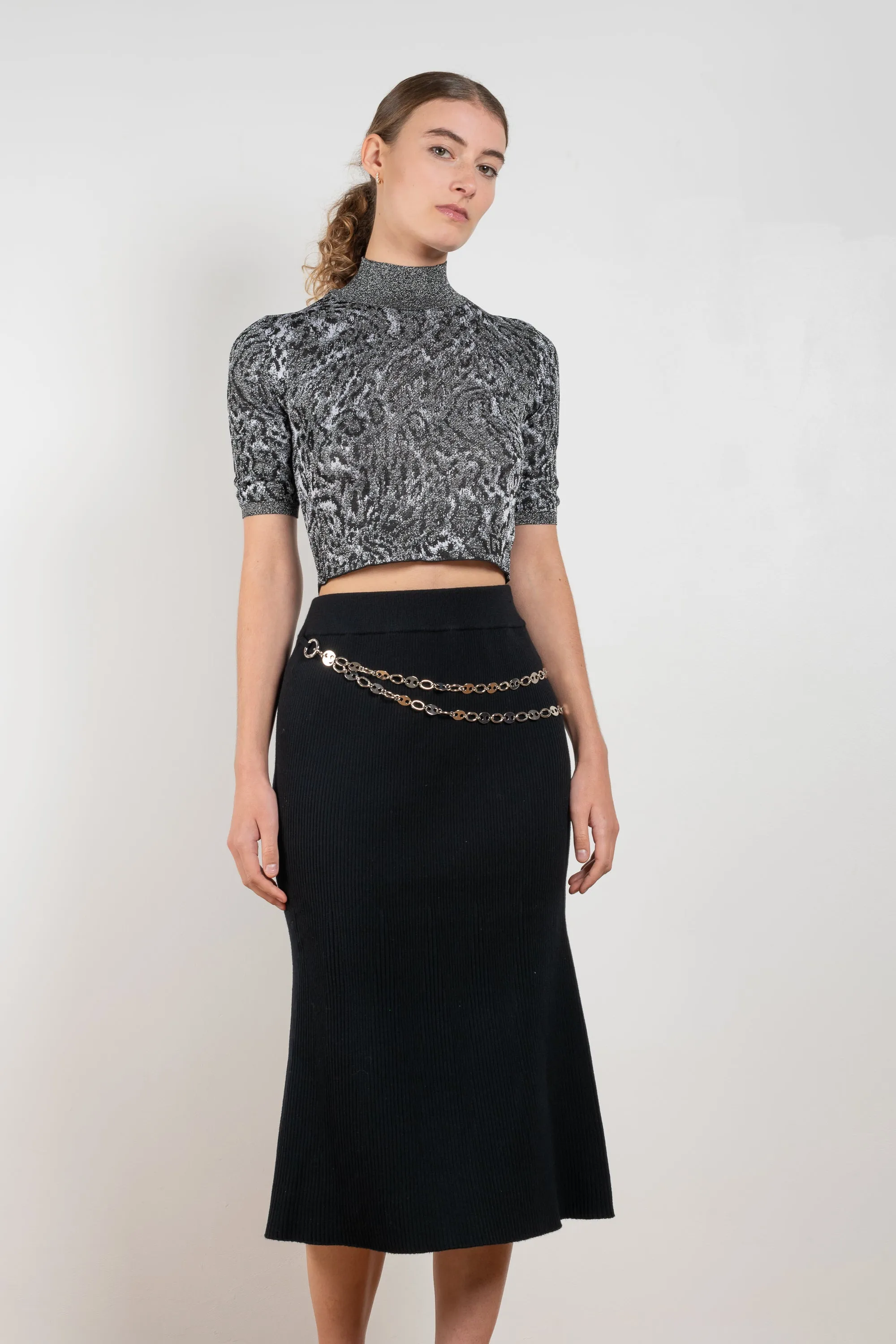 Wool Chain Skirt